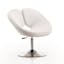 Perch White Polished Chrome Faux Leather Swivel Chair