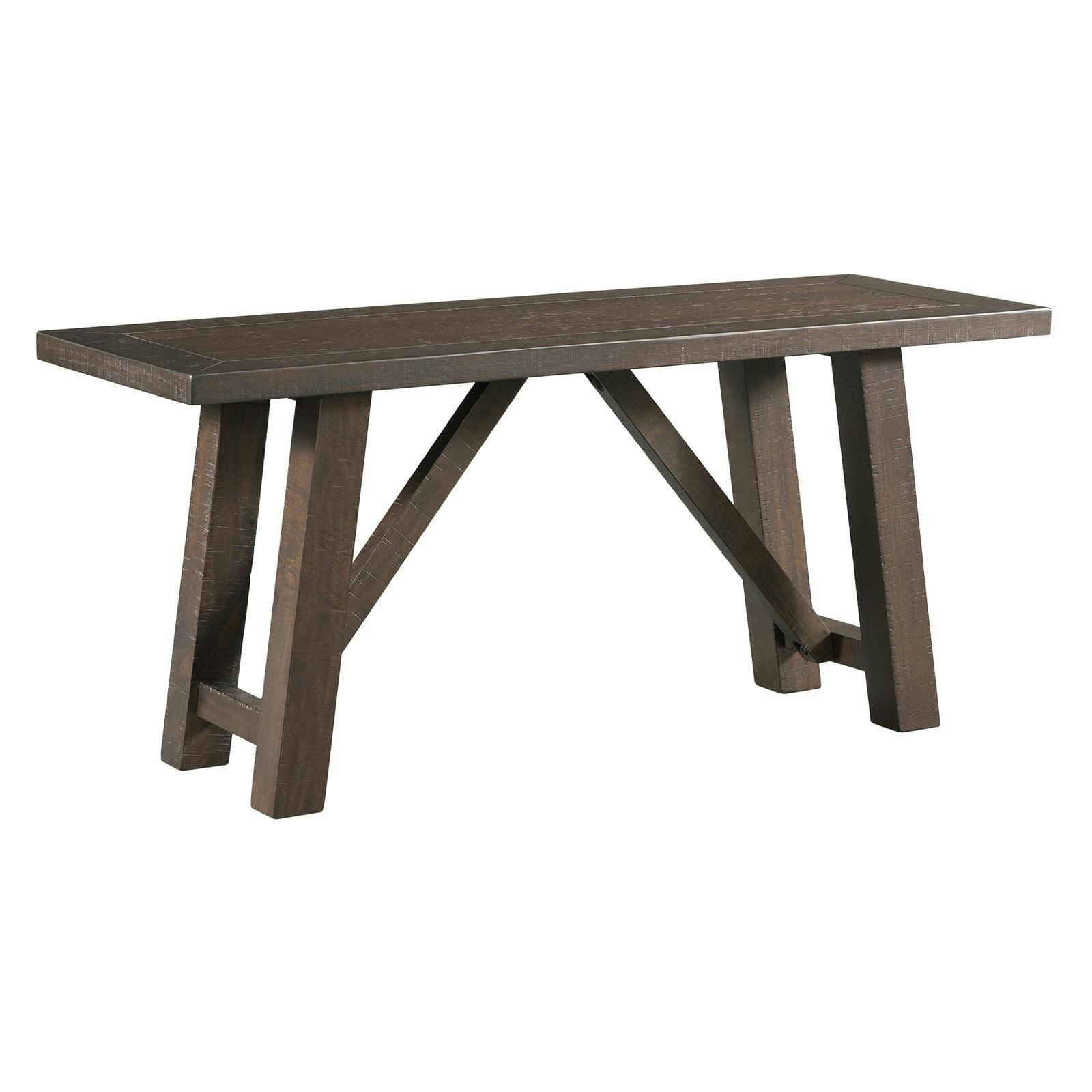 Rustic Gray 40" Trestle Base Solid Wood Dining Bench