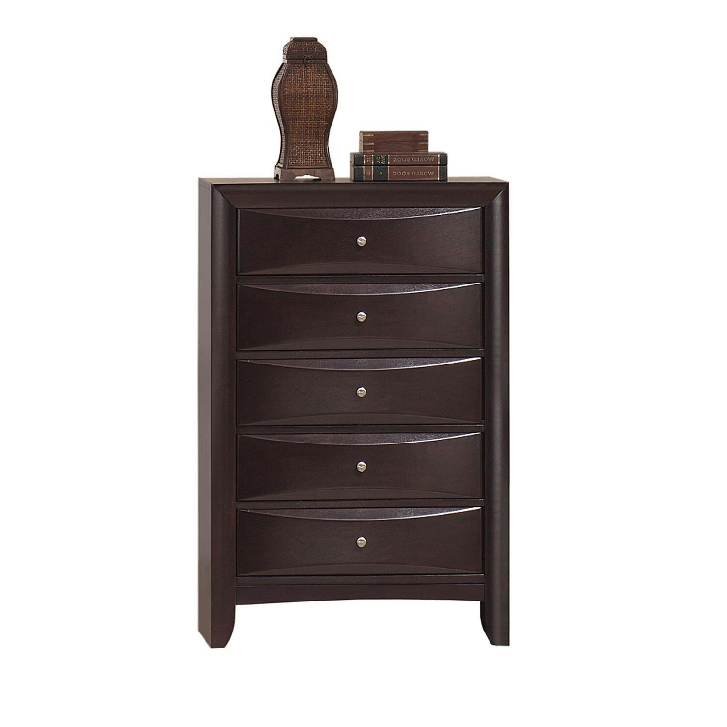 Transitional Mahogany 5-Drawer Chest with Dovetail Drawers