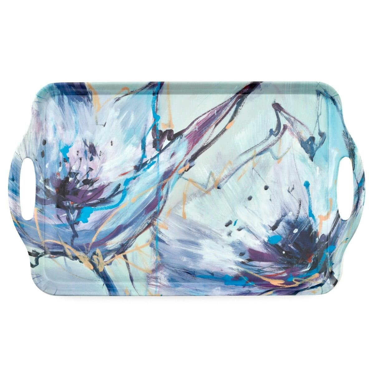 Lilac Garden Modern Melamine Serving Tray with Handles