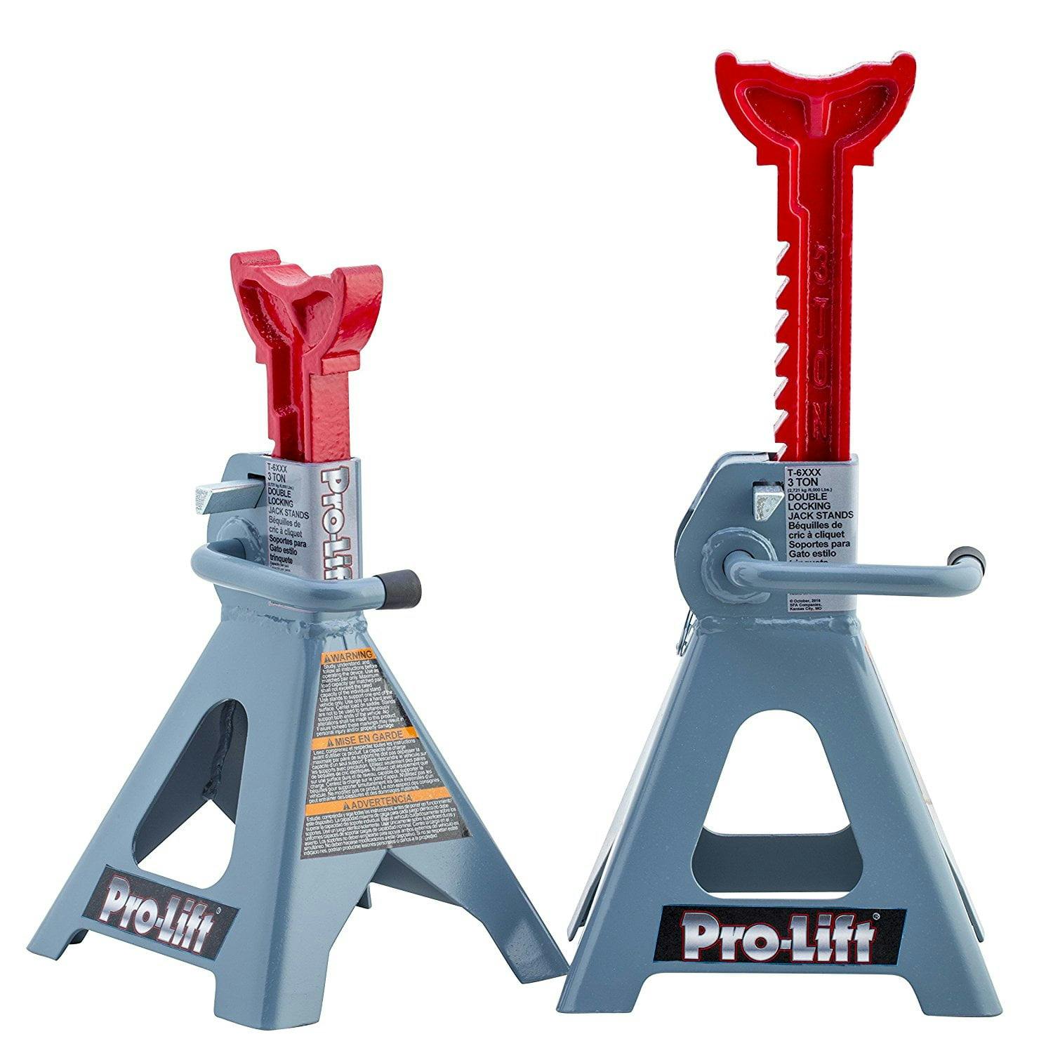 Ratcheting Steel Jack Stands with Dual Locking - 3 Ton Capacity