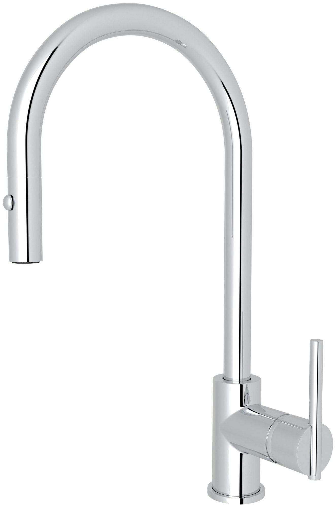Modern 16'' Polished Nickel Kitchen Faucet with Pull-out Spray