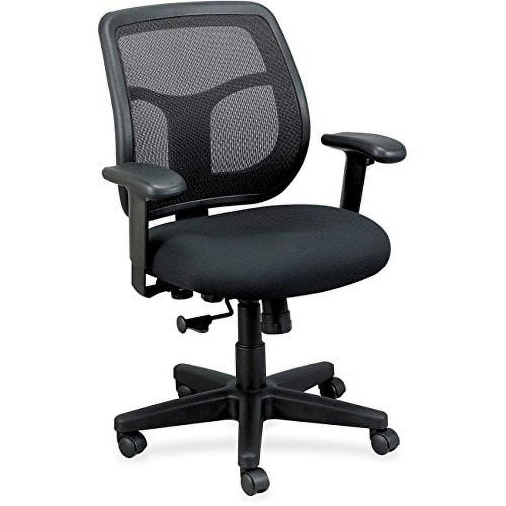 Adjustable Swivel Task Chair with Mesh Back and Black Fabric