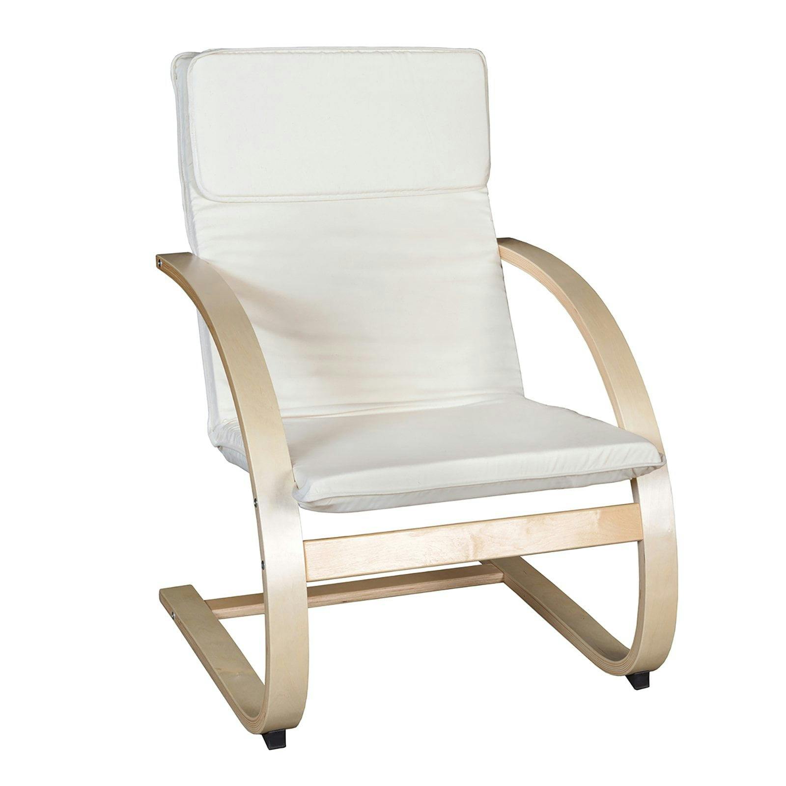 Mocha Walnut & Beige Cotton Recliner with Removable Cover
