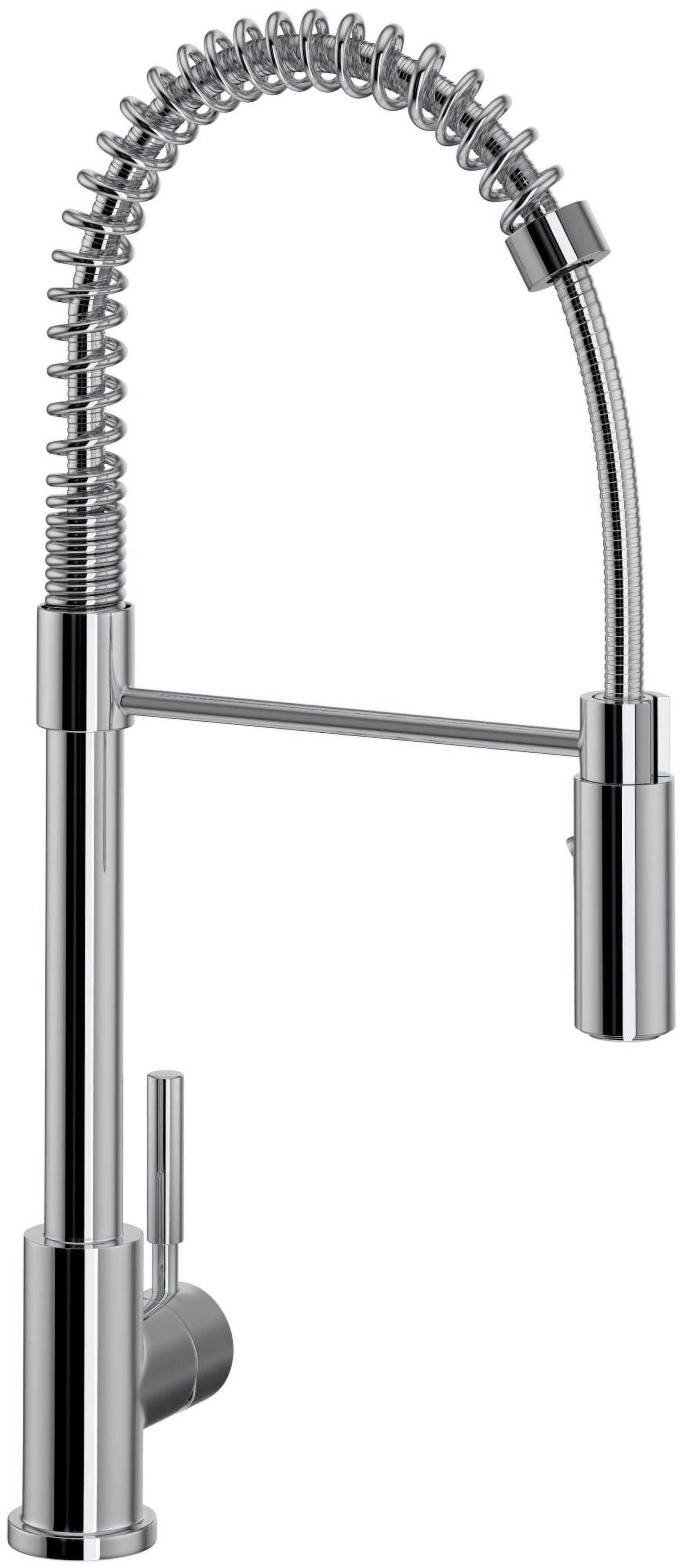 Sleek 21'' Polished Chrome Pull-Down Kitchen Faucet with Spray