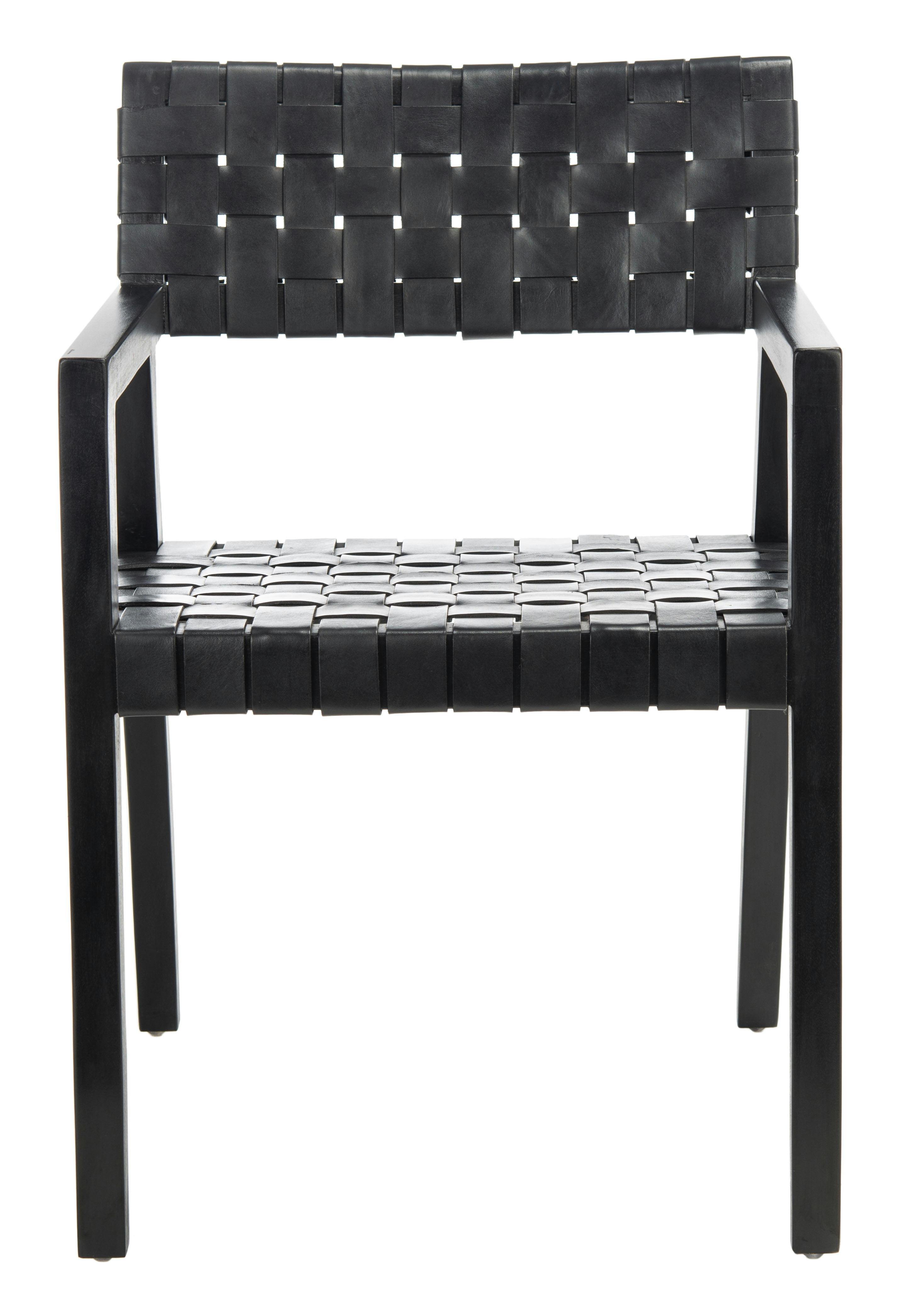Black Mahogany and Leather Upholstered Side Chair