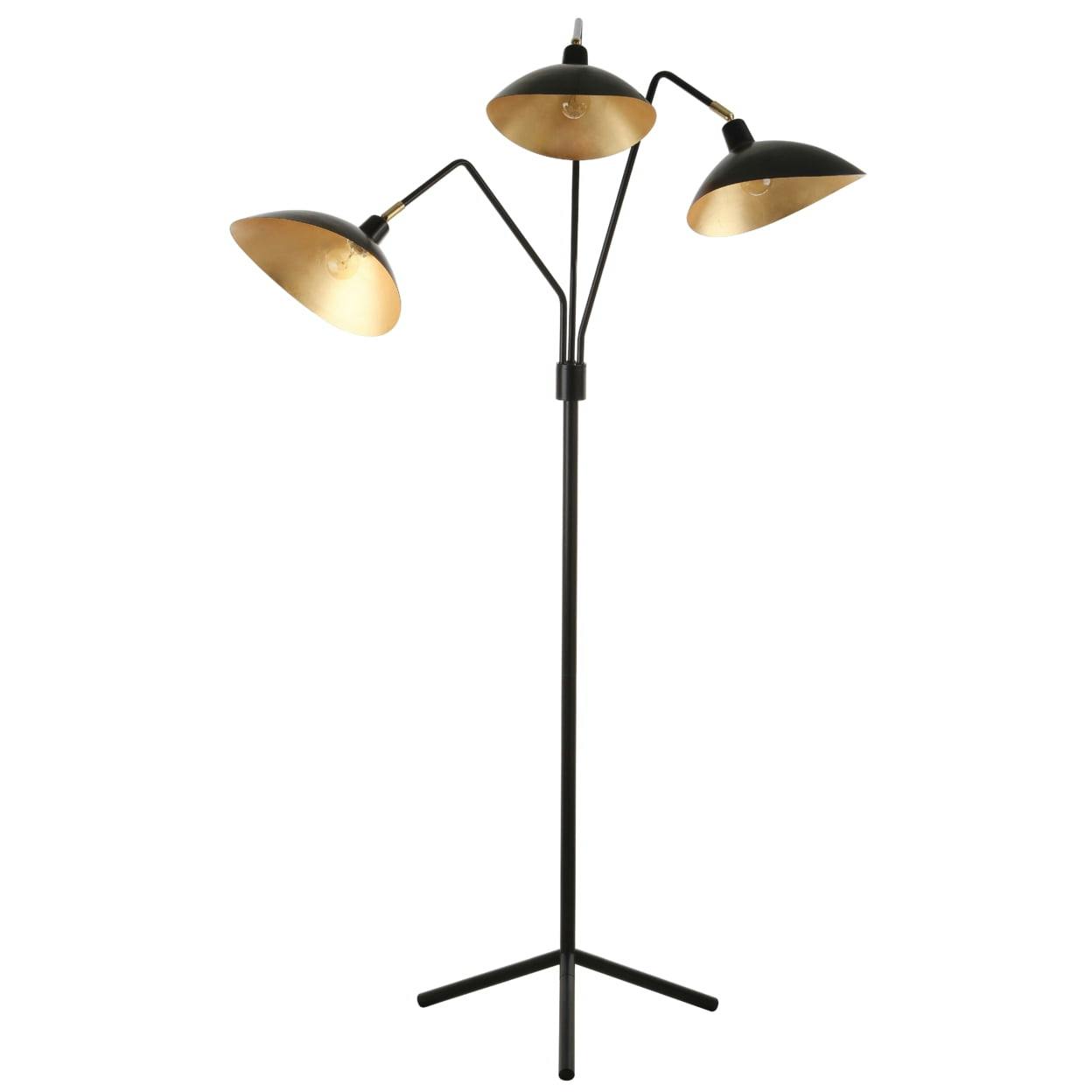 Adjustable Tripod 69.5" Black & Gold Floor Lamp