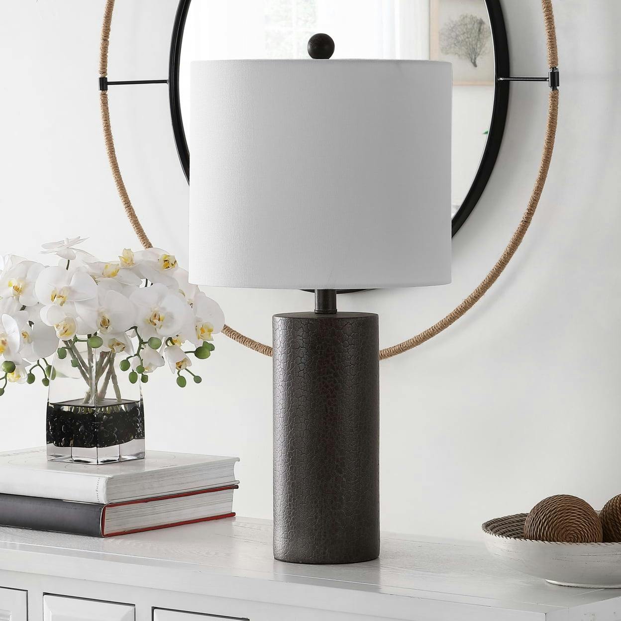 Nori Subtle Intrigue 15" Dark Grey Polyresin Table Lamp