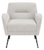 Tilbrook Mid-Century Light Grey Plush Armchair with Black Legs