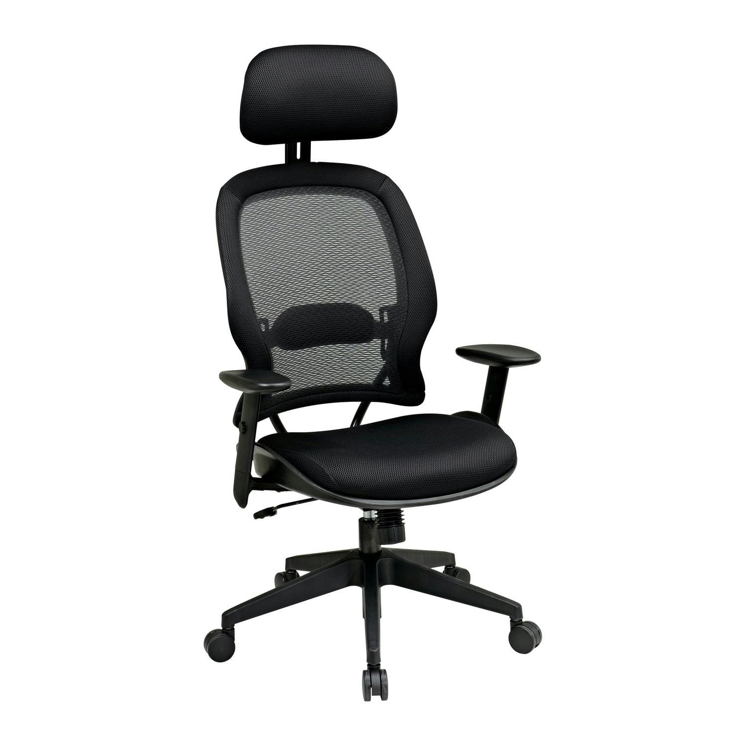 High-Back Professional AirGrid Black Leather & Mesh Office Chair