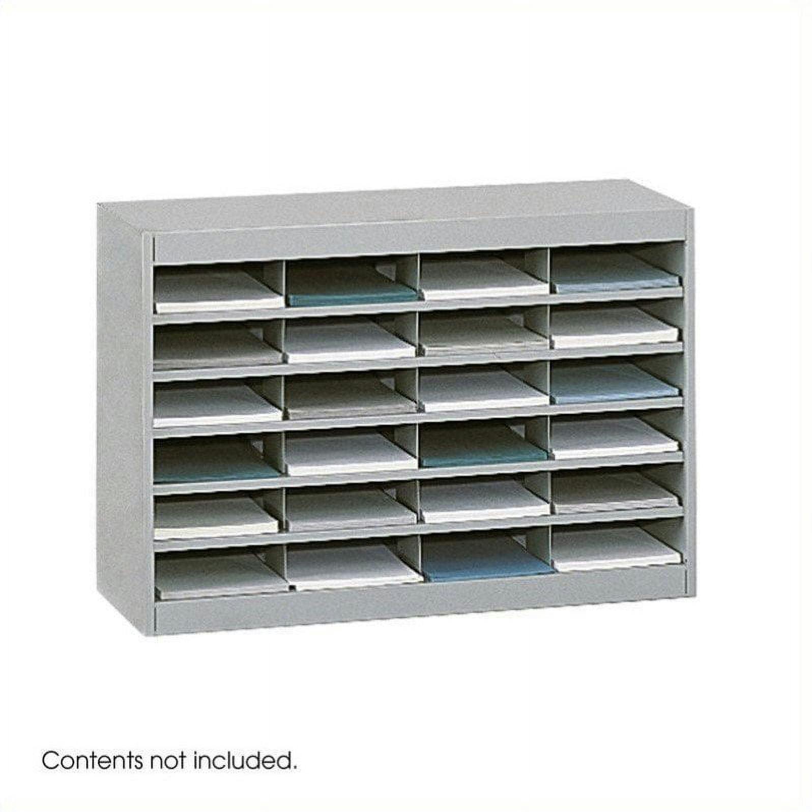 Versatile Gray Powder-Coated Steel 24-Compartment Organizer