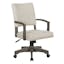 Santina Deluxe Ivory Fabric Banker's Chair with Antique Gray Wood Finish