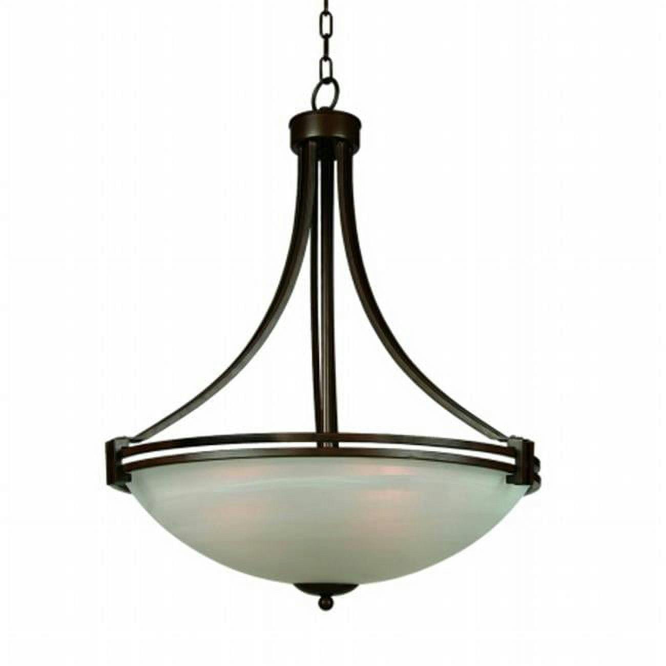 Sequoia Contemporary Brown Steel 4-Light Pendant with Alabaster Glass