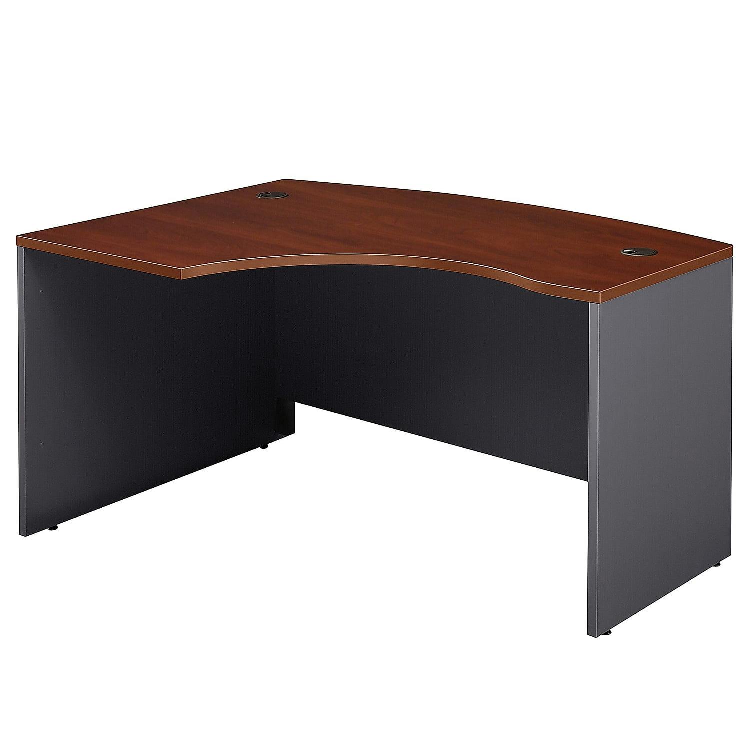 Hansen Cherry Executive Corner Desk with Filing Cabinet and Keyboard Tray