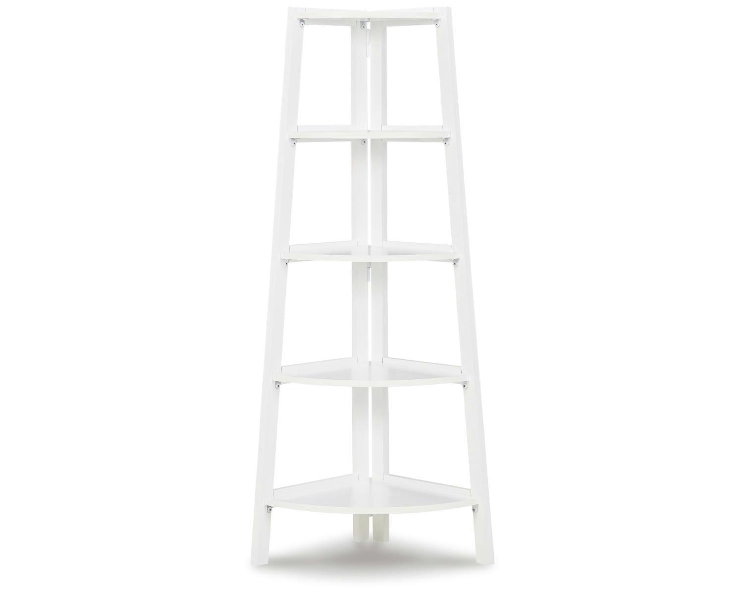 Whitby 63'' White Transitional Corner Ladder Shelf