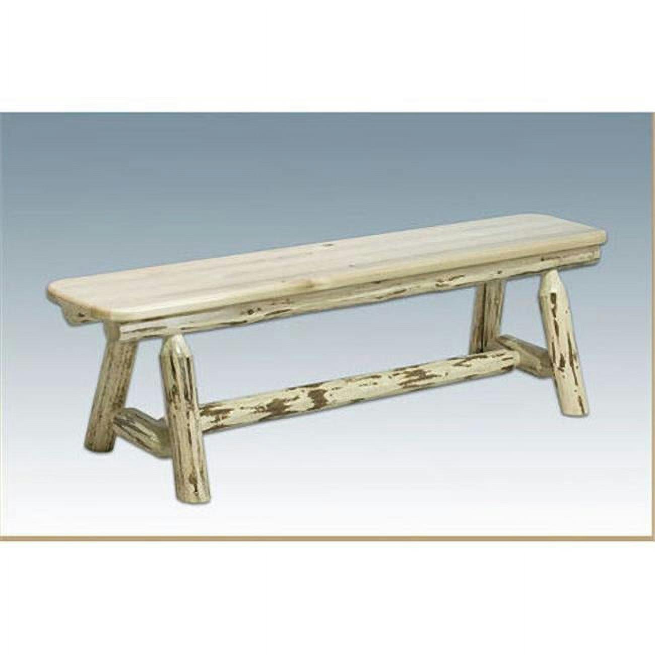 Rustic Handcrafted Pine 6-Foot Backless Bench