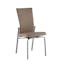Beige Faux Leather High-Back Side Chair with Chrome Metal Base