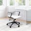 Stacy 40'' Contemporary White Leather & Metal Swivel Office Chair