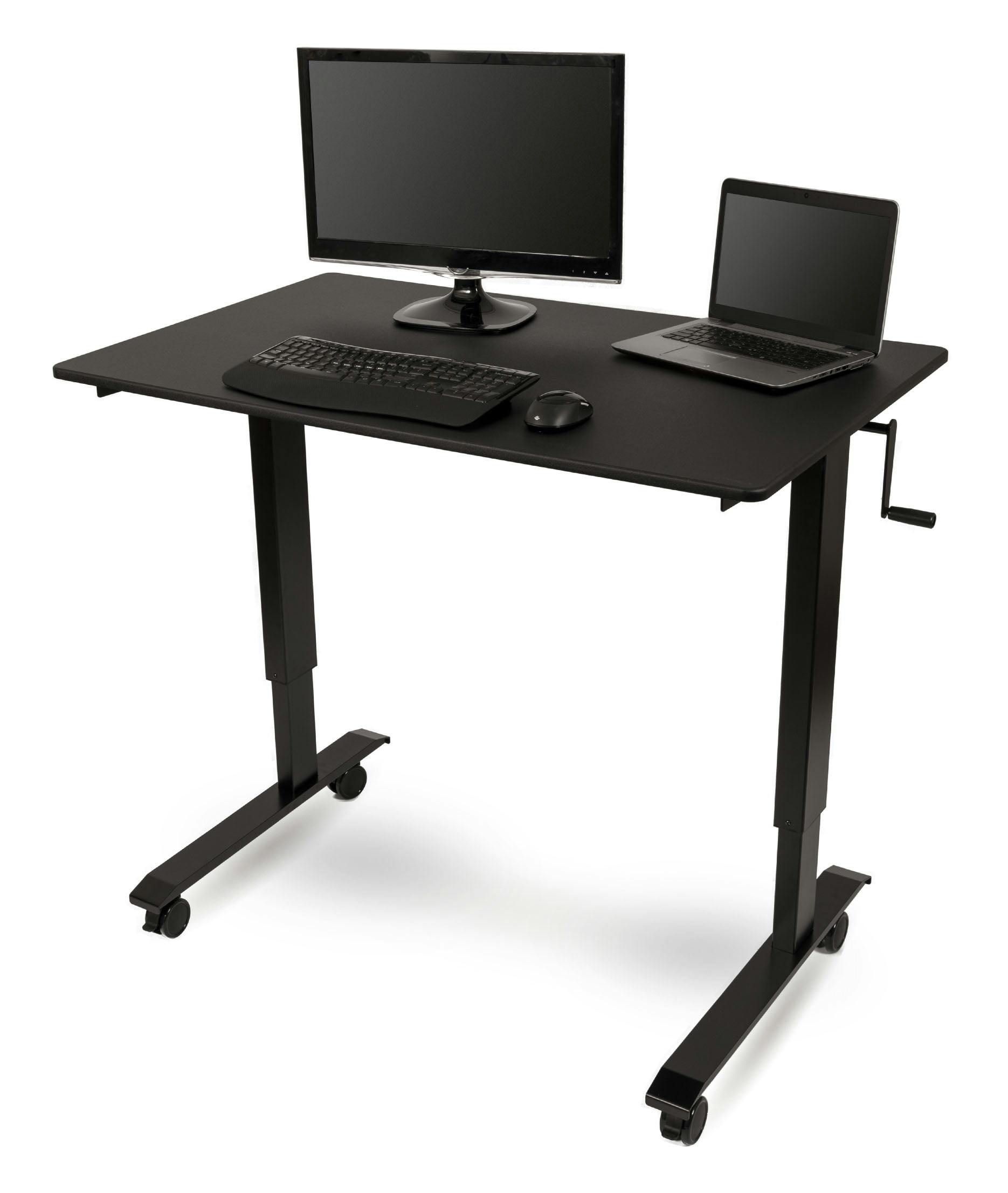 VersaFlex Matte Black 53" Adjustable Standing Desk with Drawer