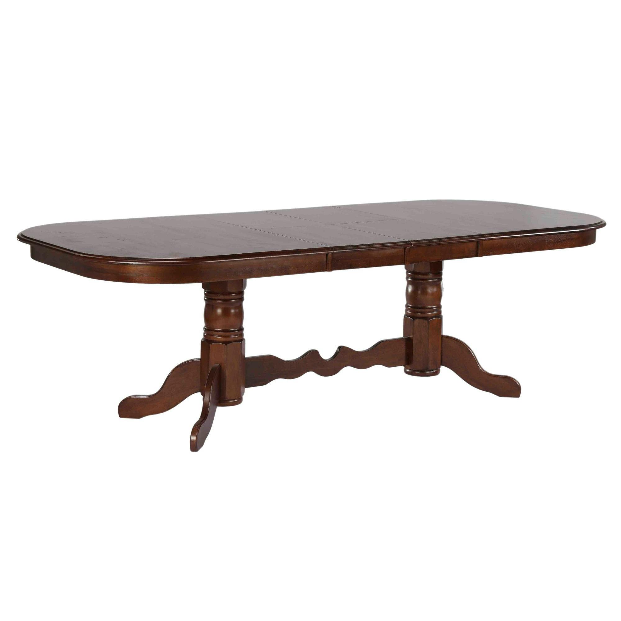 Traditional Chestnut Brown Oval Extendable Dining Table