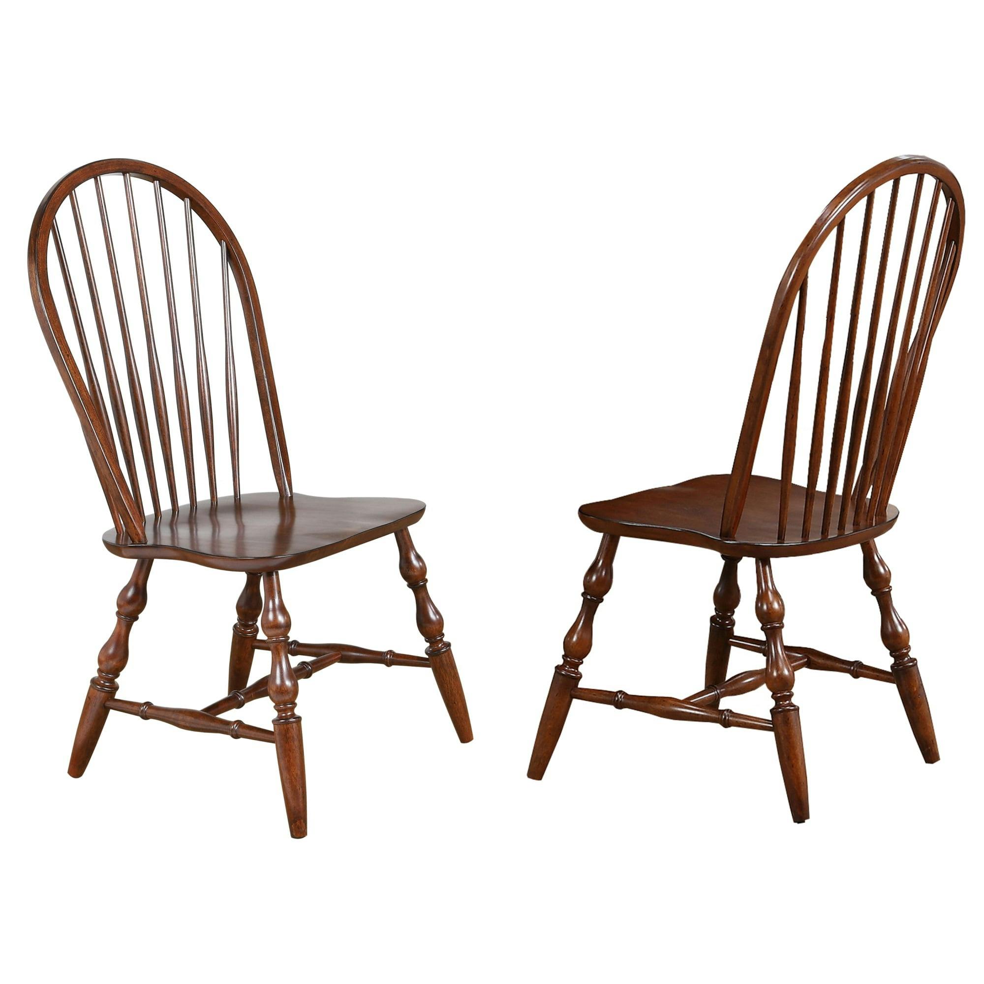 Chestnut Brown Windsor Traditional Solid Wood Side Chair