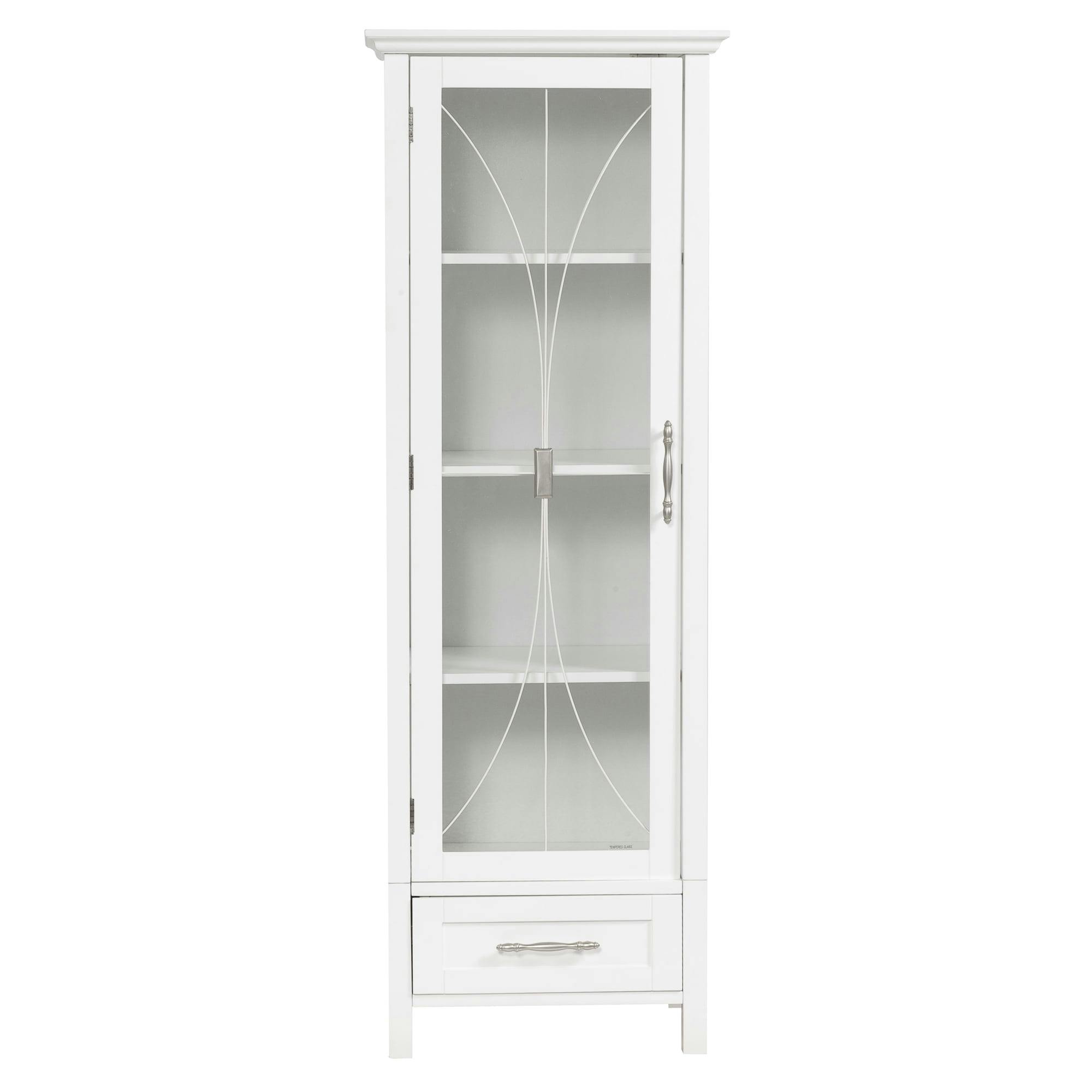 Delaney White Adjustable Shelving Linen Tower Cabinet