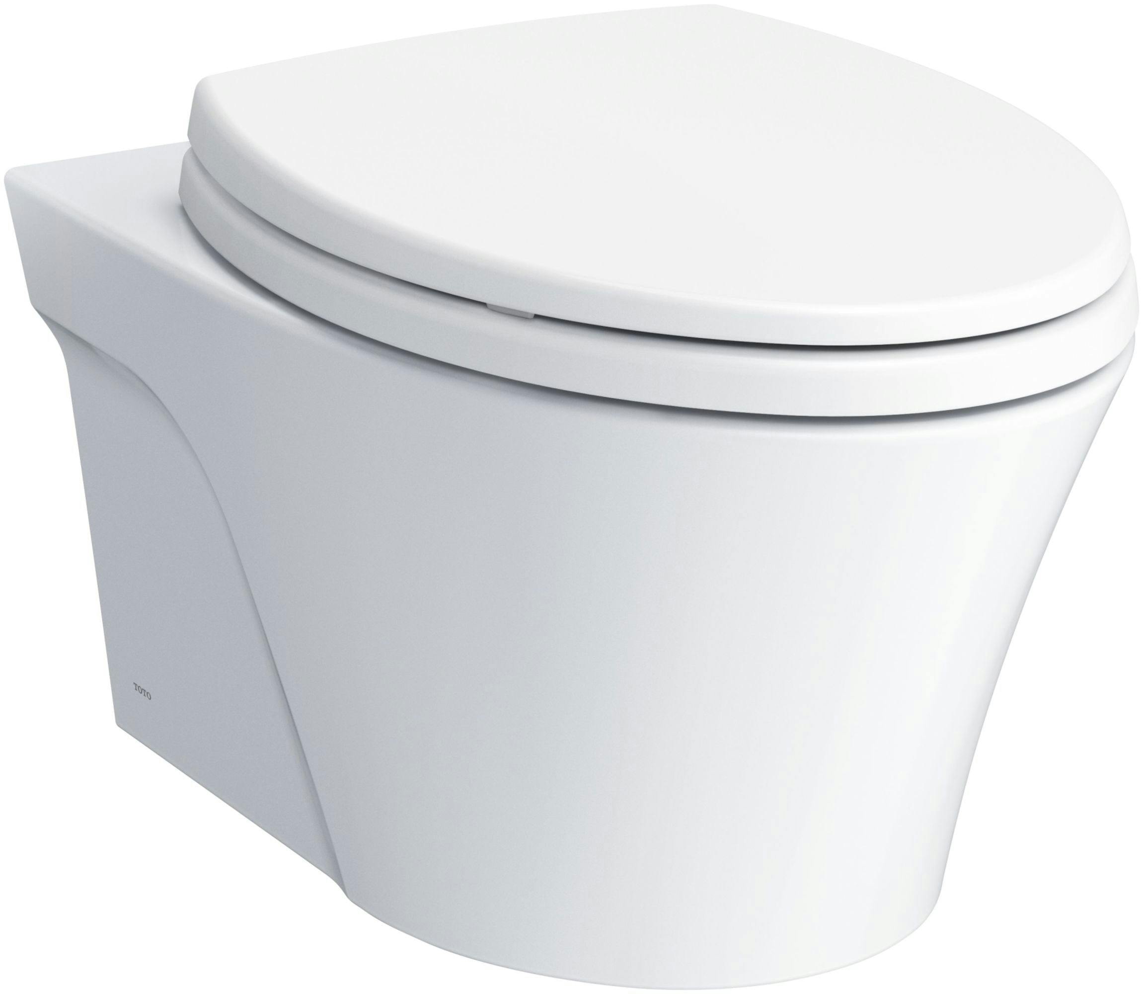 Sleek Modern White Wall-Hung Elongated Toilet Bowl with Skirted Design
