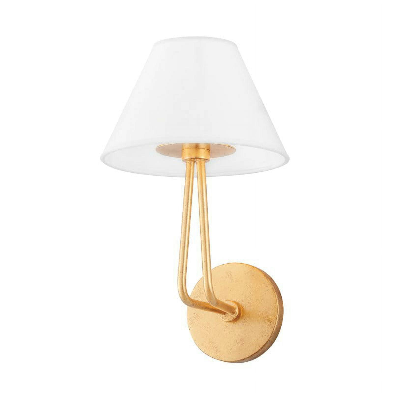 Elegant Gold Linen-Shade Dimmable Wall Sconce
