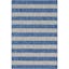 Coastal Breeze Blue and Ivory Stripe 6' x 9' Easy-Care Outdoor Rug