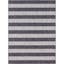 Charcoal Gray Stripe 9' x 12' Easy-Care Synthetic Outdoor Rug