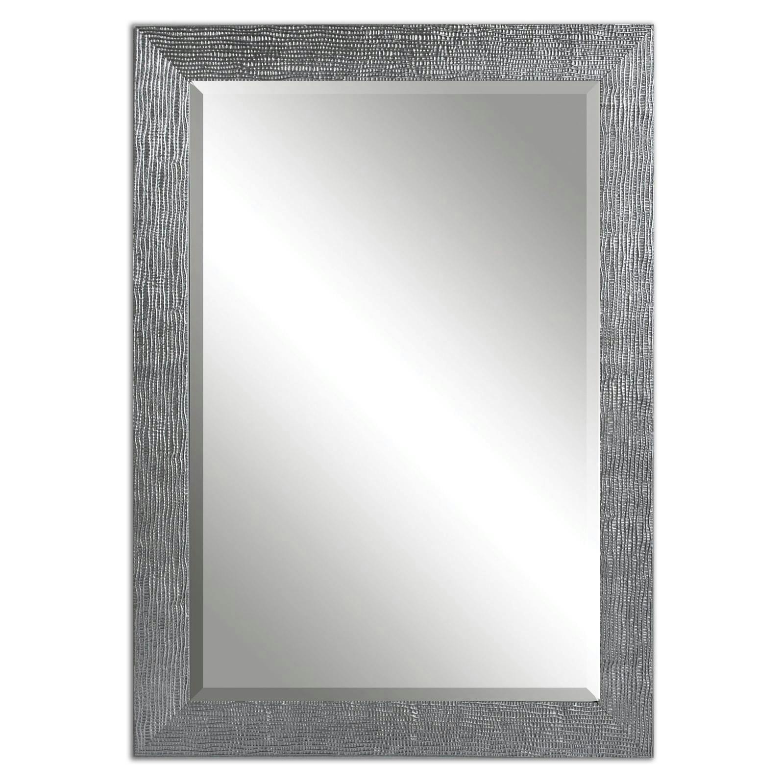 Tarek Contemporary Silver Wood Rectangular Wall Mirror