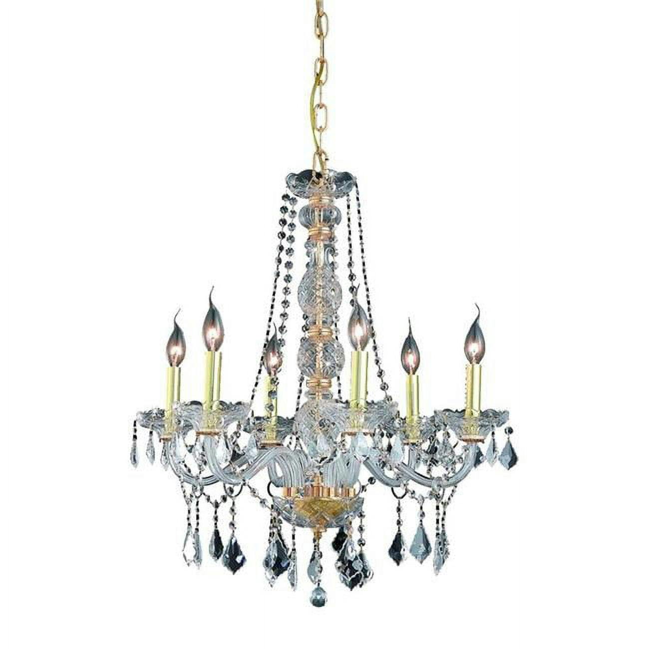 Verona Collection 6-Light Gold Chandelier with Royal Cut Clear Crystals