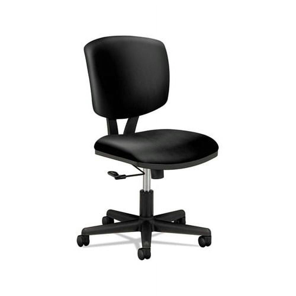 ErgoFlex Black Leather Swivel Task Chair with Lumbar Support