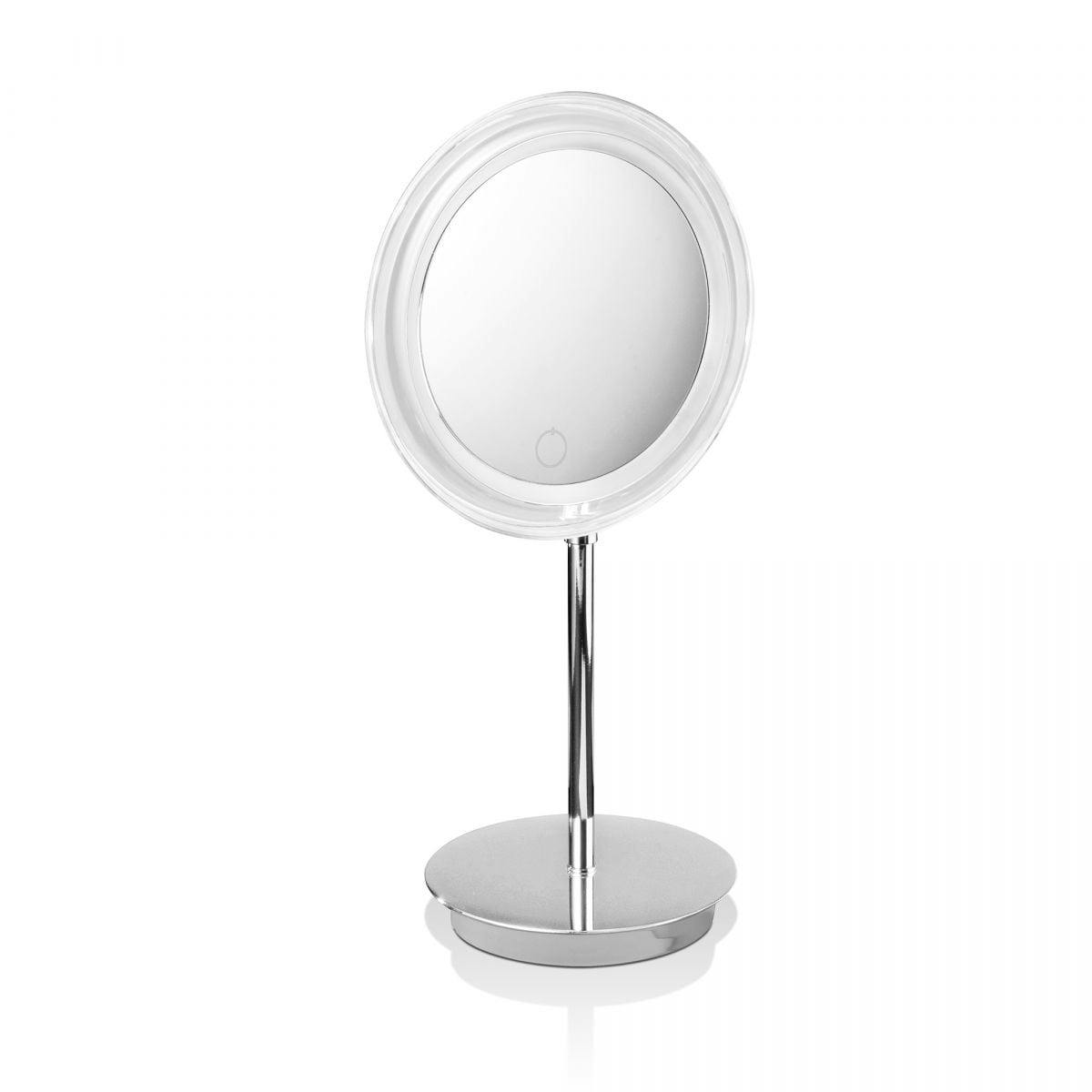 Polished Chrome Classic Round LED Magnifying Countertop Mirror