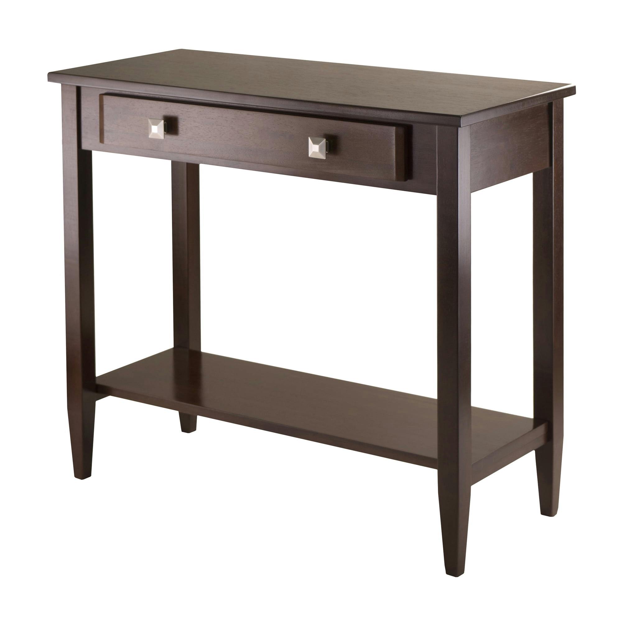 Winsome Richmond Mid-Century Modern Walnut Wood Console Table with Storage