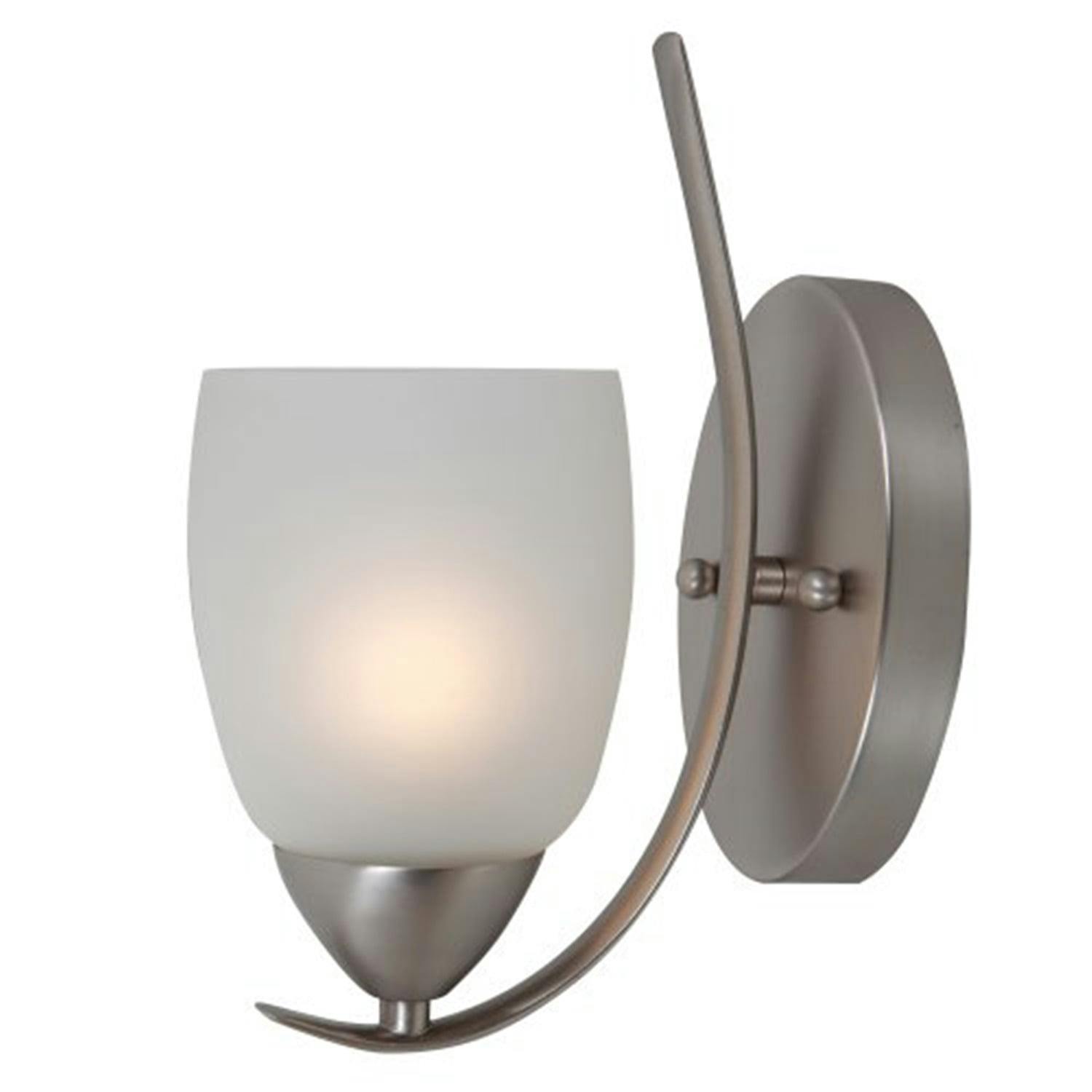 Mirror Lake Brushed Nickel Vanity Wall Sconce with White Glass Shade