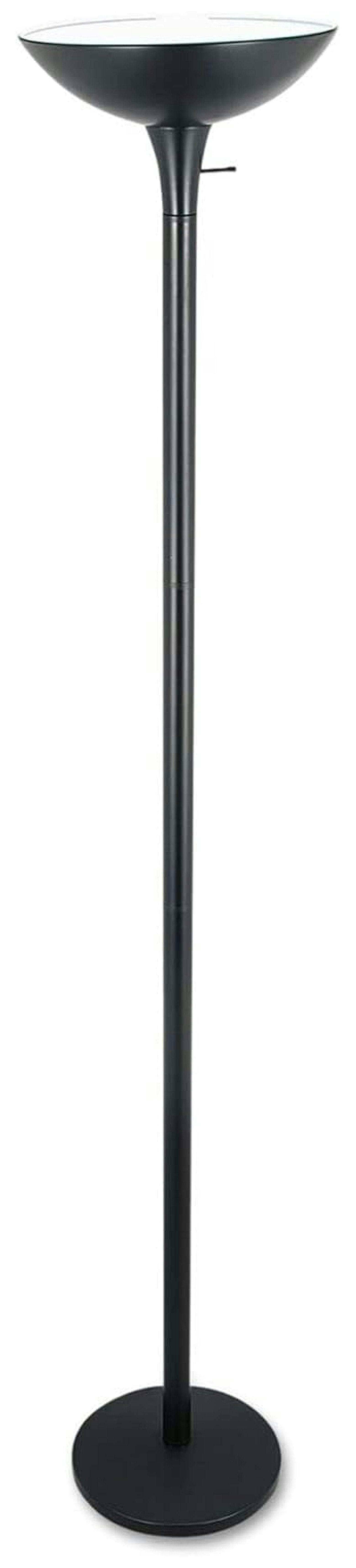 Matte Black Metal Torchiere Floor Lamp with 3-Way Switch