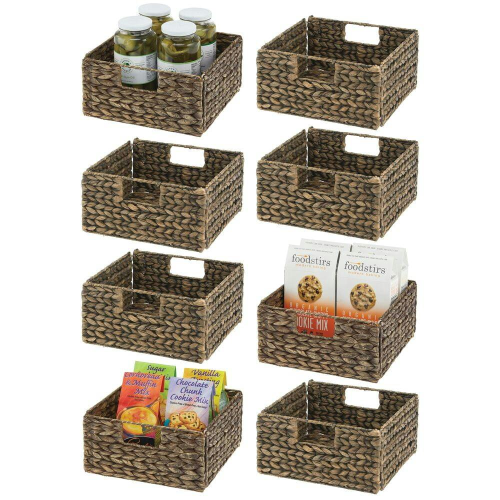 Seagrass Woven Brown Storage Basket Set, 8-Pack