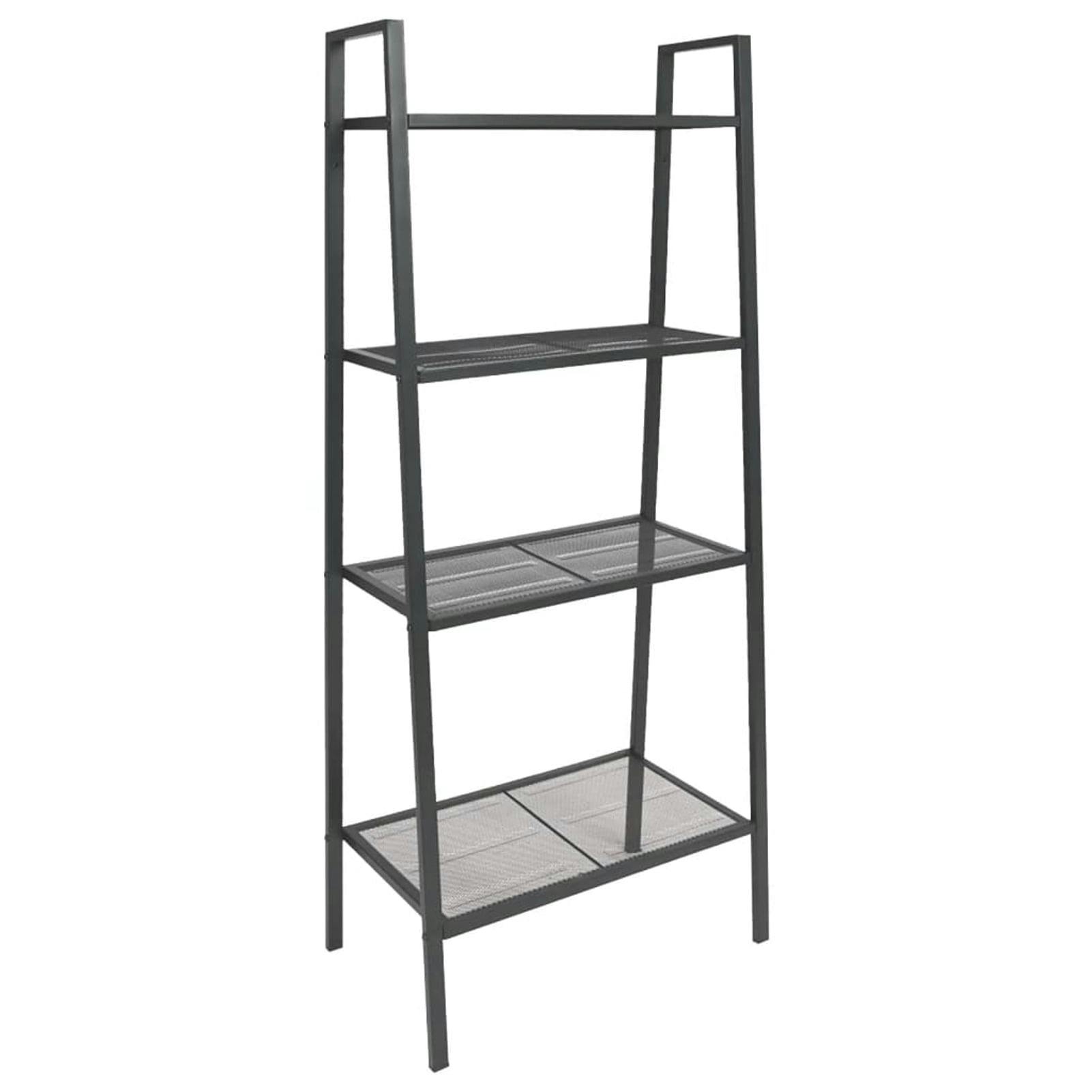Anthracite Metal Ladder Bookshelf for Versatile Display and Storage