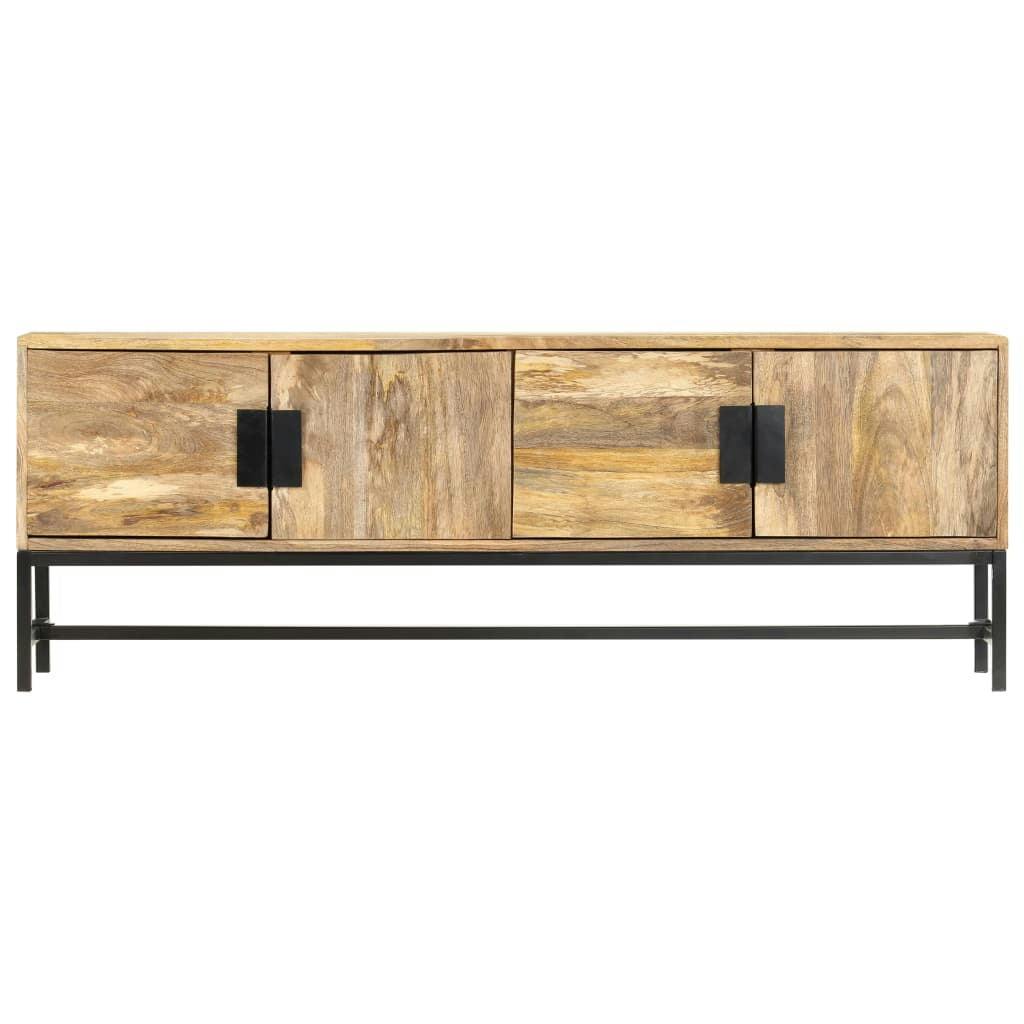 Rustic Charm 55" Solid Mango Wood TV Cabinet with Storage