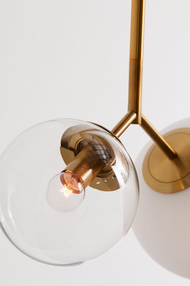 Elegant Duo-Globe Frosted and Clear Glass Pendant Light