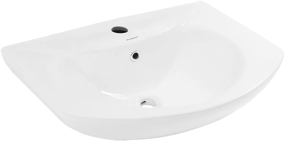 Elegant 32'' White Ceramic Freestanding Round Bathroom Sink