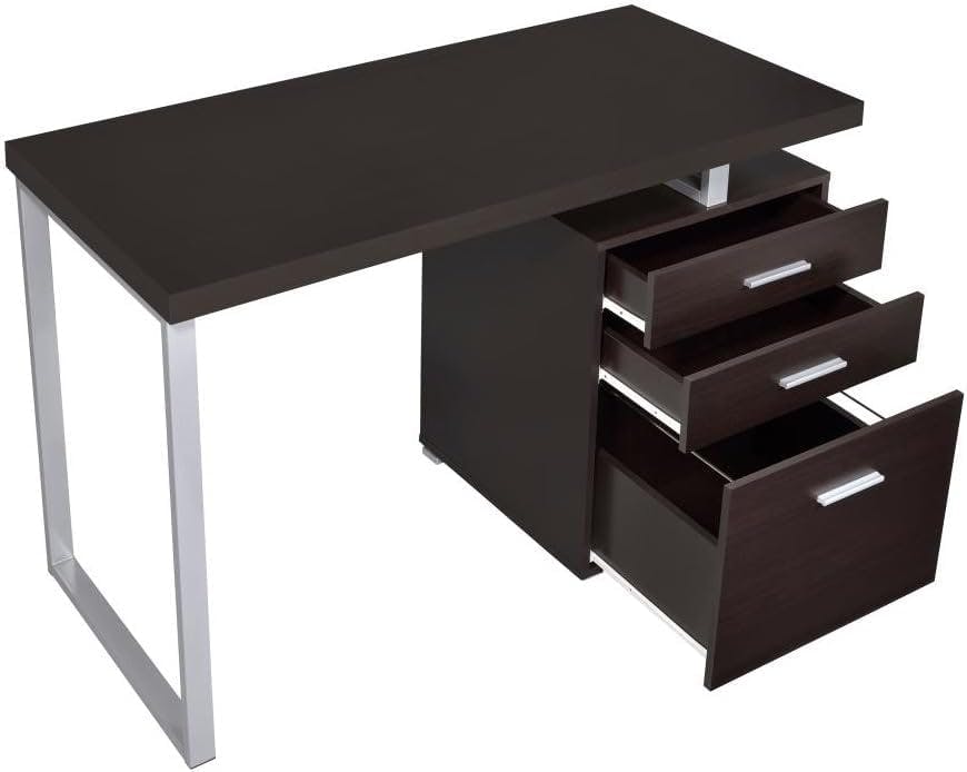 Cappuccino Brown Contemporary 47'' Home Office Desk with Filing Drawer