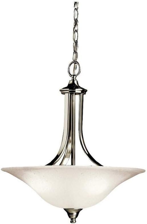 Dover Transitional 3-Light Pendant in Brushed Nickel with White Glass