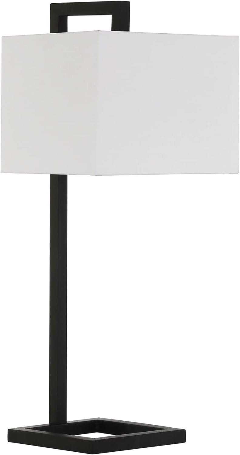 Grayson 26" Voice-Controlled Modern Table Lamp in Blackened Bronze with Linen Shade