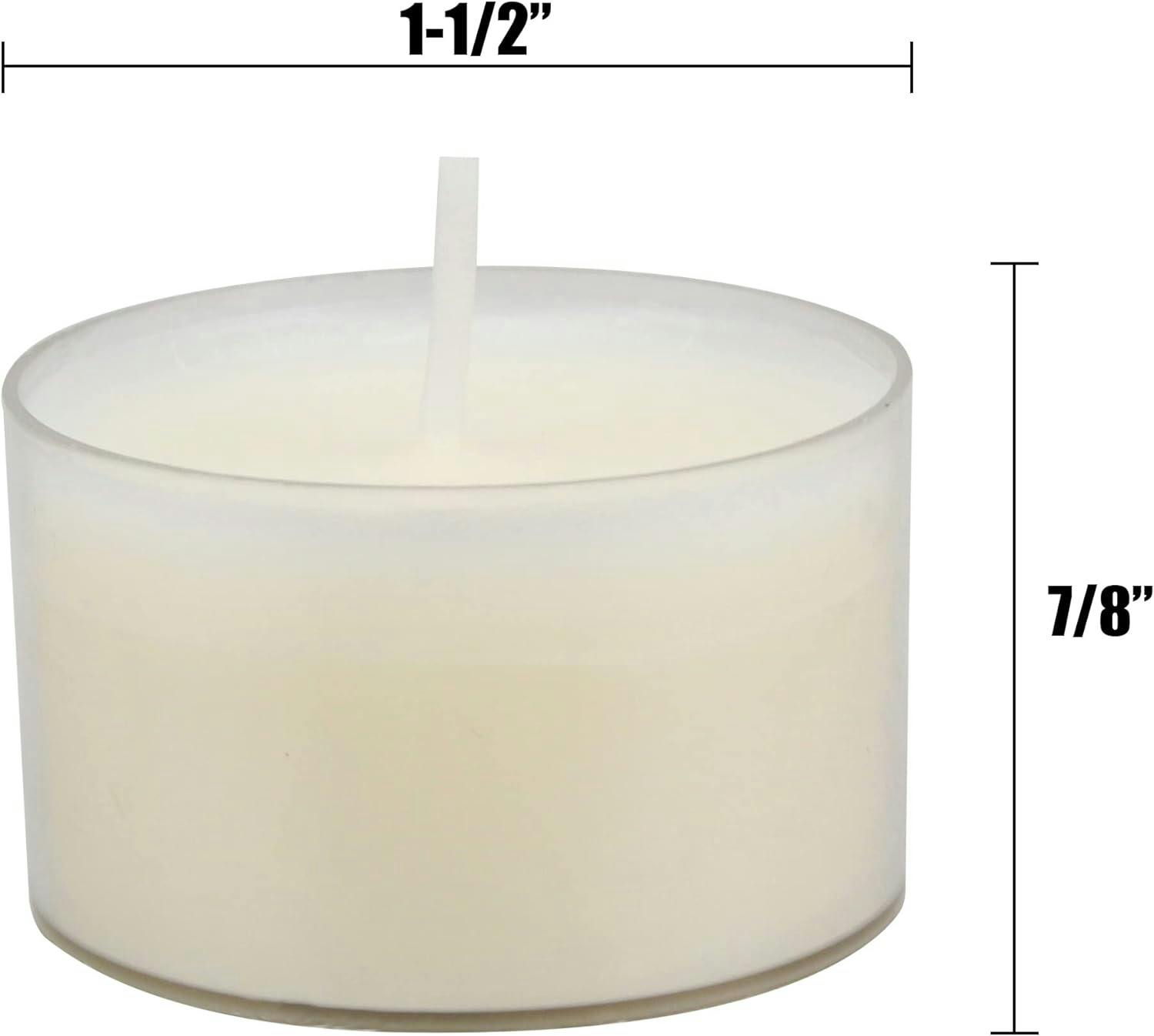 Sustainable Palm Wax White Tealight Candles, 96 Pack