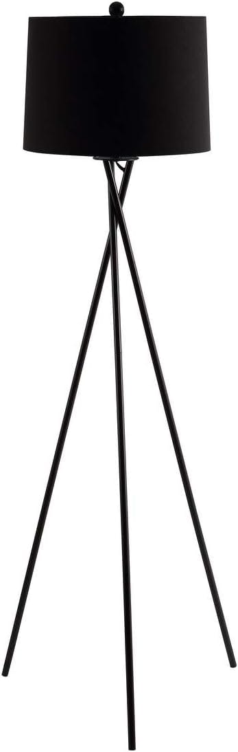 Sleek Tripod 61.5'' Black Floor Lamp with Cotton Shade