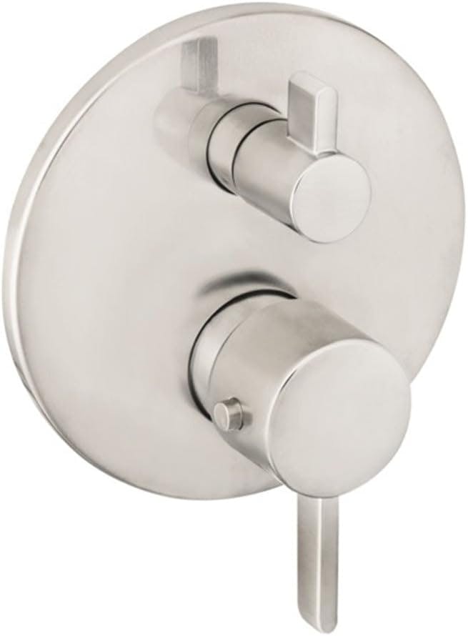 Ecostat Modern Brushed Nickel Thermostatic Shower Trim with Lever Handle
