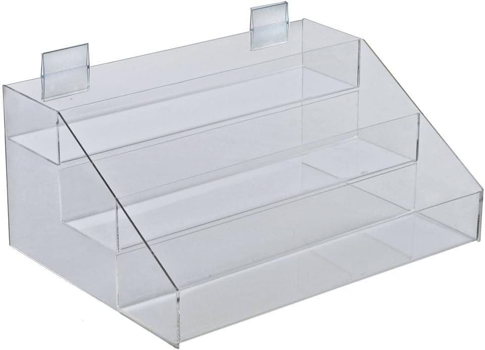 Clear Acrylic 3-Tier Counter Display Rack, 16" Wide