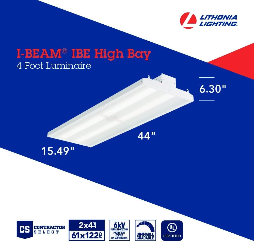 Sleek White 4000K Cool White Dimmable LED High Bay Light, 22"